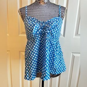 NWOT Lilly Pulitzer Mitzi Cami Tank Top | Women’s 6 | Boca Blue Double Check